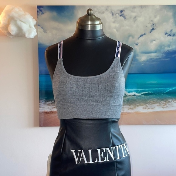 Nautica sports bra grey polyester with straps missing padding - Picture 1 of 6